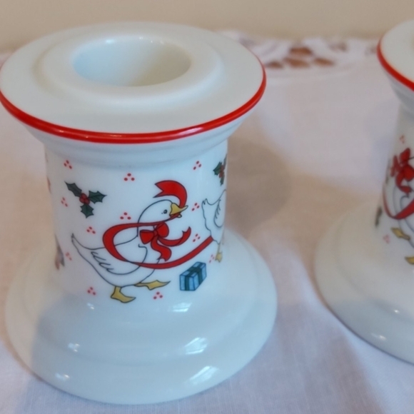 Vintage Japan Christmas Goose Candle Holders - Picture 2 of 4